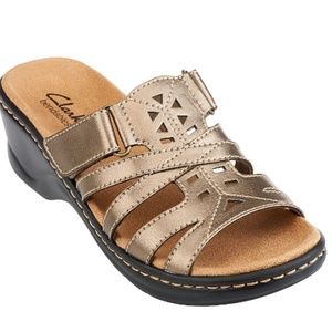Clarks Bendables Lexi Holly Leather Slides
